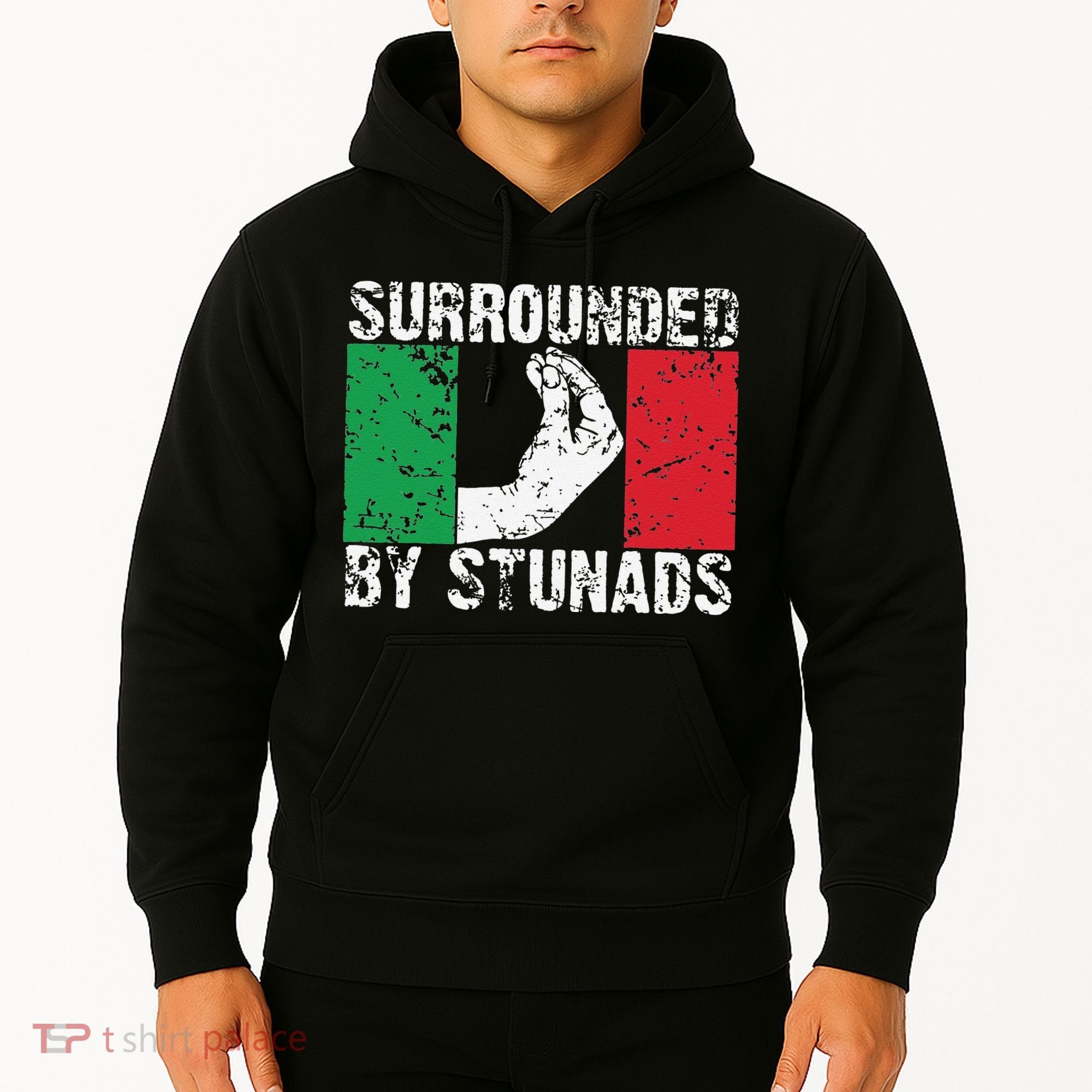 Funny Italian Gift Cool Surrounded By Stunads Gift Hoodie
