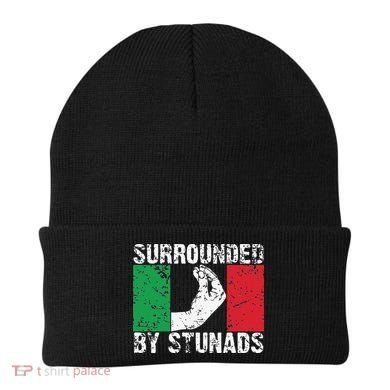 Funny Italian Gift Cool Surrounded By Stunads Gift Beanie