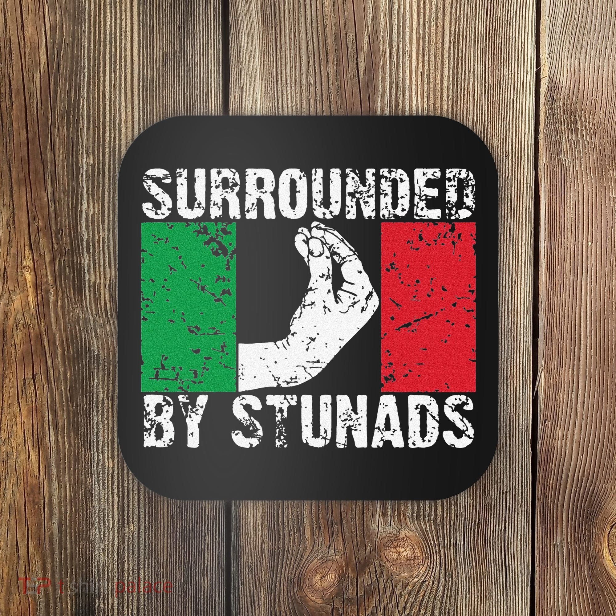 Funny Italian Gift Cool Surrounded By Stunads Gift Coaster