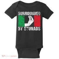 Funny Italian Gift Cool Surrounded By Stunads Gift Baby Bodysuit thumb 0