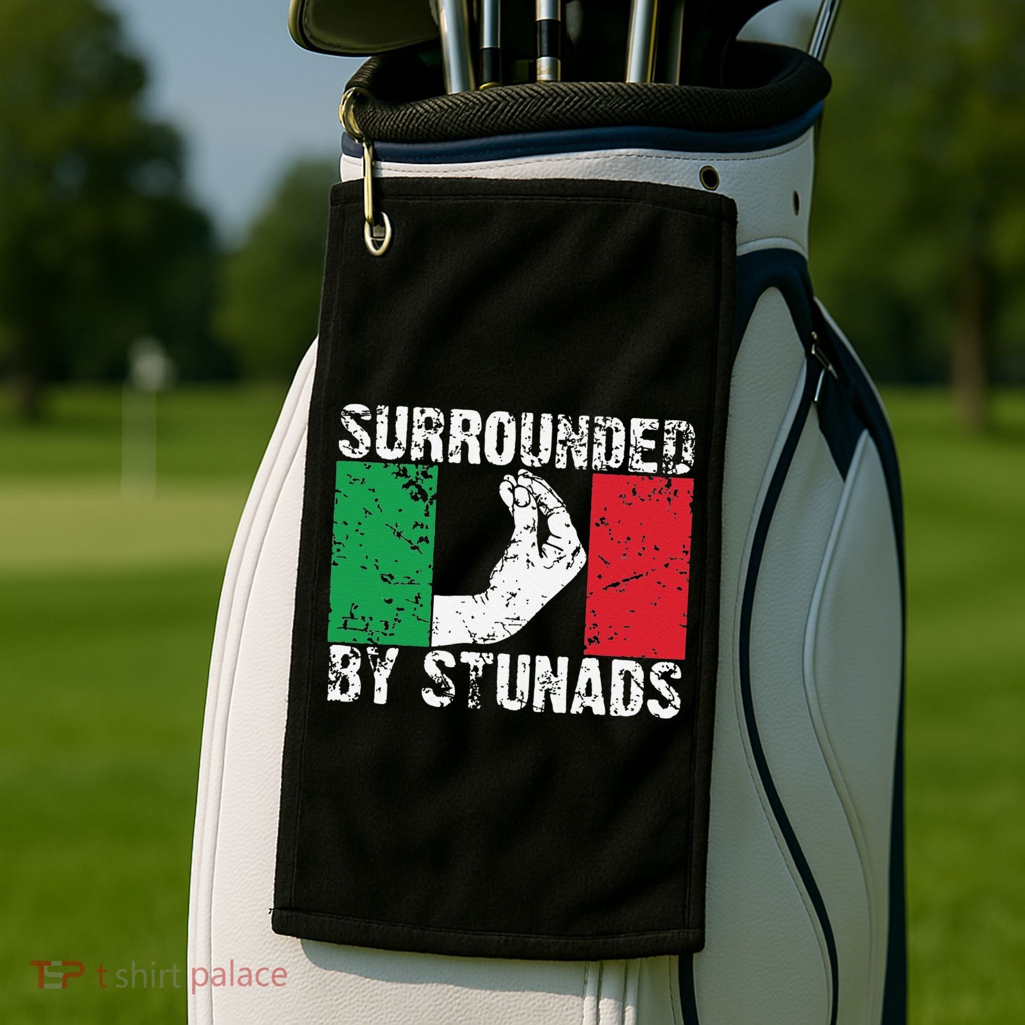 Funny Italian Gift Cool Surrounded By Stunads Gift Golf Towel