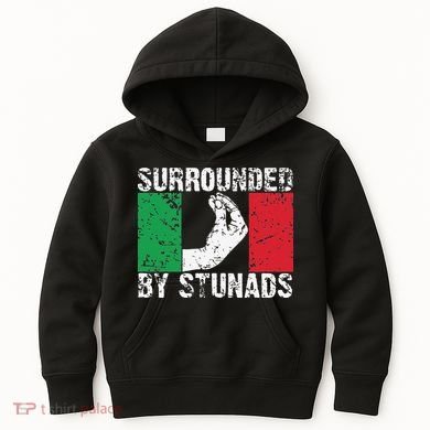 Funny Italian Gift Cool Surrounded By Stunads Gift Kids Hoodie