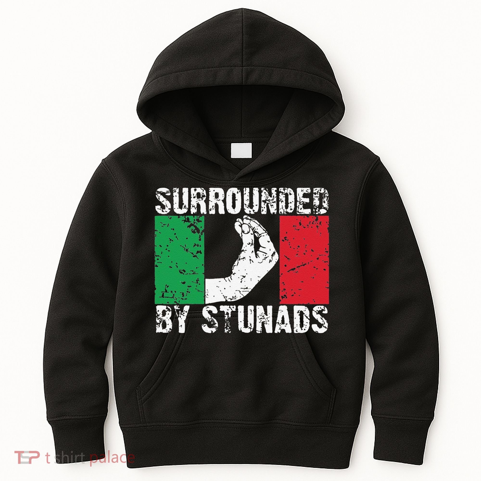 Funny Italian Gift Cool Surrounded By Stunads Gift Kids Hoodie