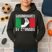 Funny Italian Gift Cool Surrounded By Stunads Gift Kids Hoodie thumb 2
