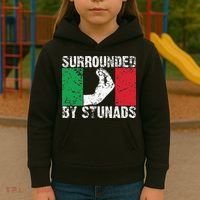 Funny Italian Gift Cool Surrounded By Stunads Gift Kids Hoodie thumb 3