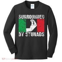 Funny Italian Gift Cool Surrounded By Stunads Gift Kids Long Sleeve Shirt thumb 0