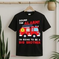 Firetruck I'm Going To Be A Big Brother New Baby T-Shirt thumb 2