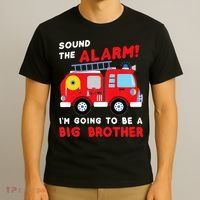 Firetruck I'm Going To Be A Big Brother New Baby T-Shirt thumb 3