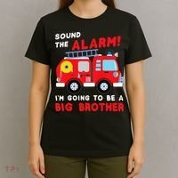 Firetruck I'm Going To Be A Big Brother New Baby T-Shirt thumb 4