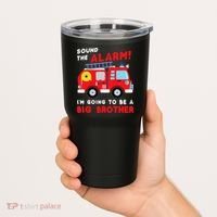 Firetruck I'm Going To Be A Big Brother New Baby Tumbler thumb 2