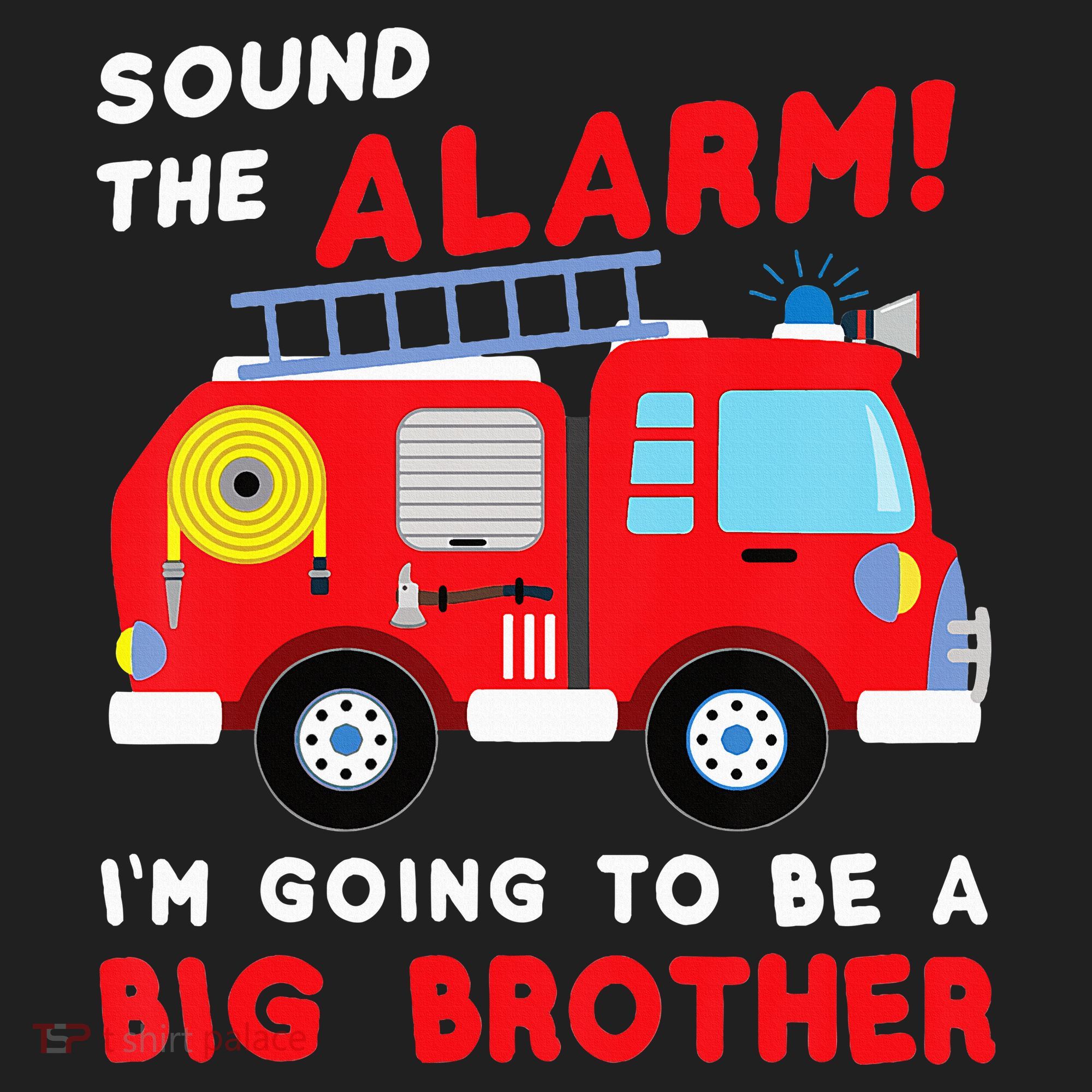 Firetruck I'm Going To Be A Big Brother New Baby Golf Towel