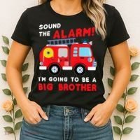 Firetruck I'm Going To Be A Big Brother New Baby Women's T-Shirt thumb 2
