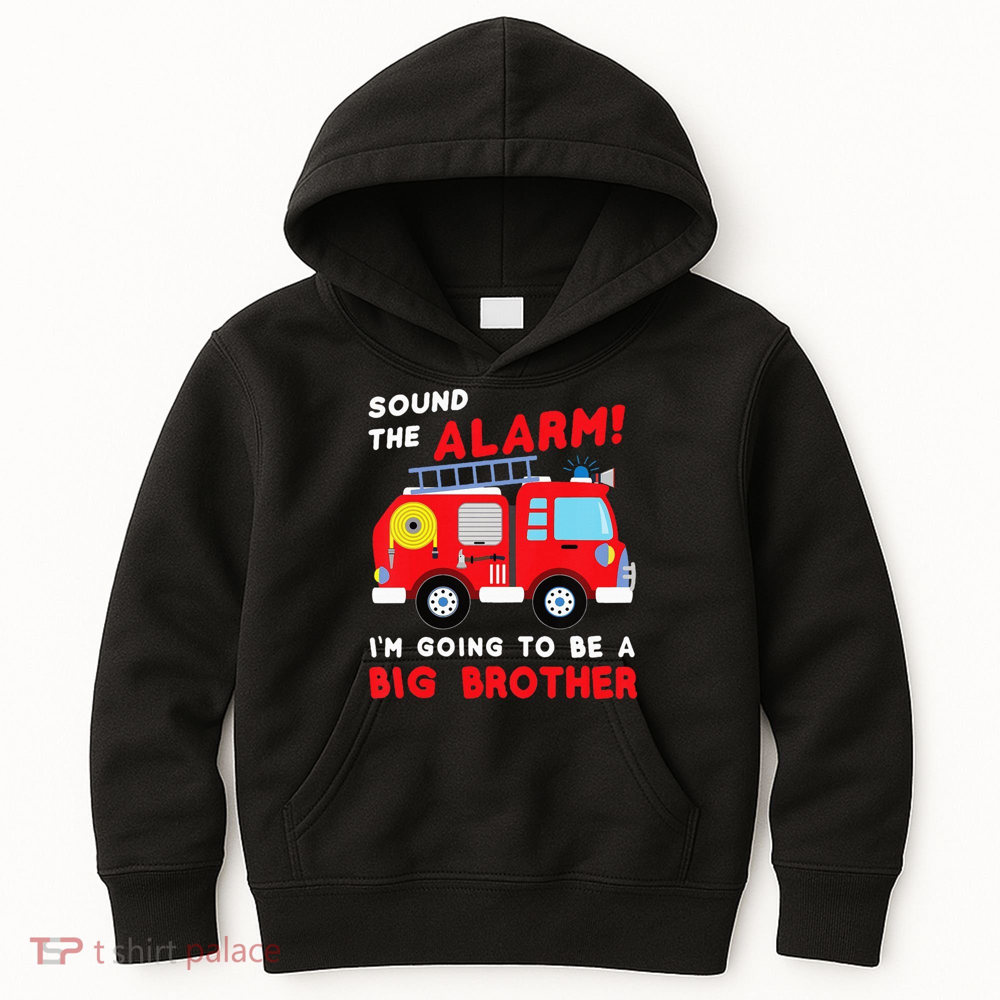 Firetruck I'm Going To Be A Big Brother New Baby Kids Hoodie
