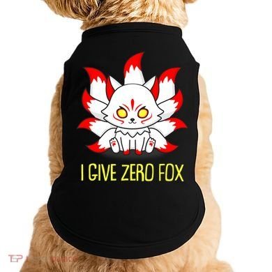 Funny I Give Zero Fox Japanese Nine Tail Fox Doggie Tank
