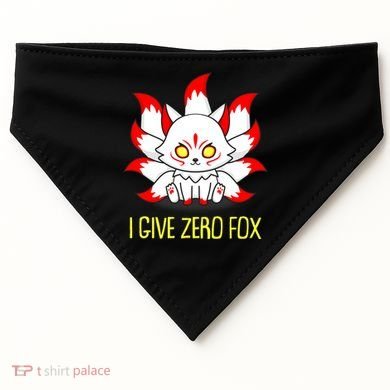 Funny I Give Zero Fox Japanese Nine Tail Fox USA-Made Doggie Bandana