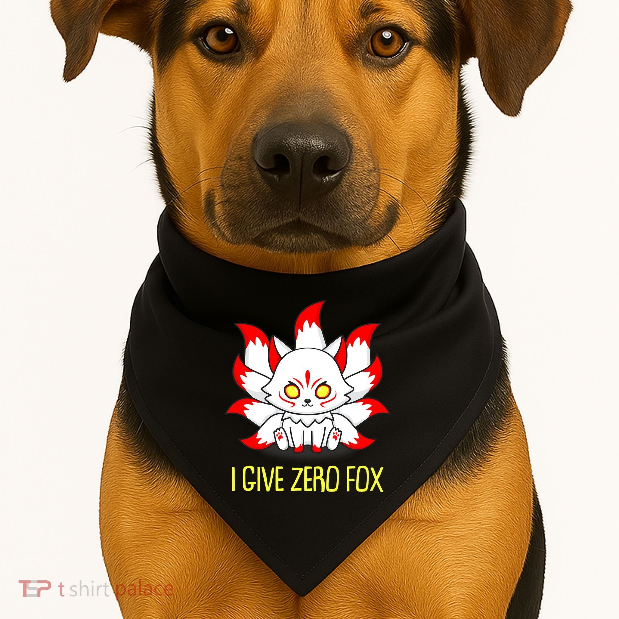 Funny I Give Zero Fox Japanese Nine Tail Fox USA-Made Doggie Bandana