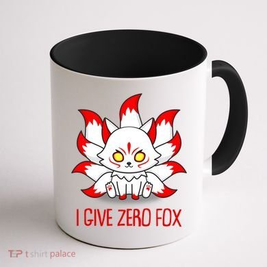 Funny I Give Zero Fox Japanese Nine Tail Fox Coffee Mug back