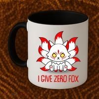Funny I Give Zero Fox Japanese Nine Tail Fox Coffee Mug thumb 2