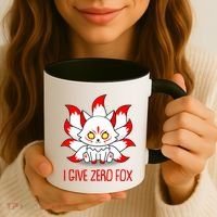 Funny I Give Zero Fox Japanese Nine Tail Fox Coffee Mug thumb 3