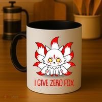 Funny I Give Zero Fox Japanese Nine Tail Fox Coffee Mug thumb 4