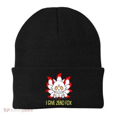 Funny I Give Zero Fox Japanese Nine Tail Fox Beanie