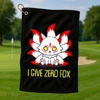 Funny I Give Zero Fox Japanese Nine Tail Fox Golf Towel thumb 1