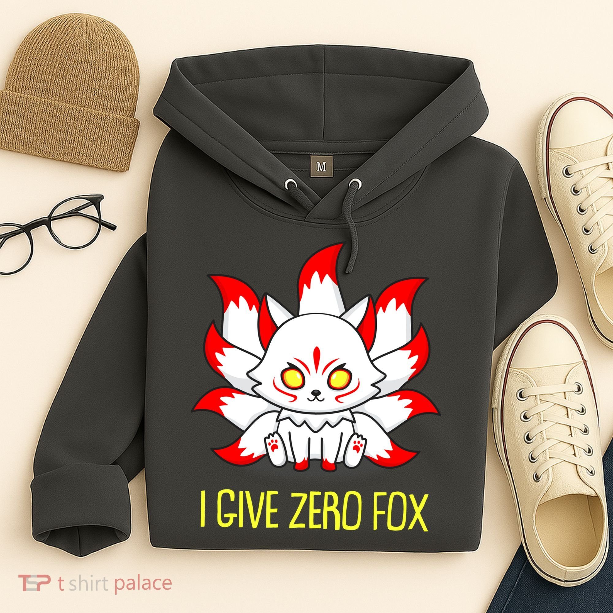 Funny I Give Zero Fox Japanese Nine Tail Fox Hoodie