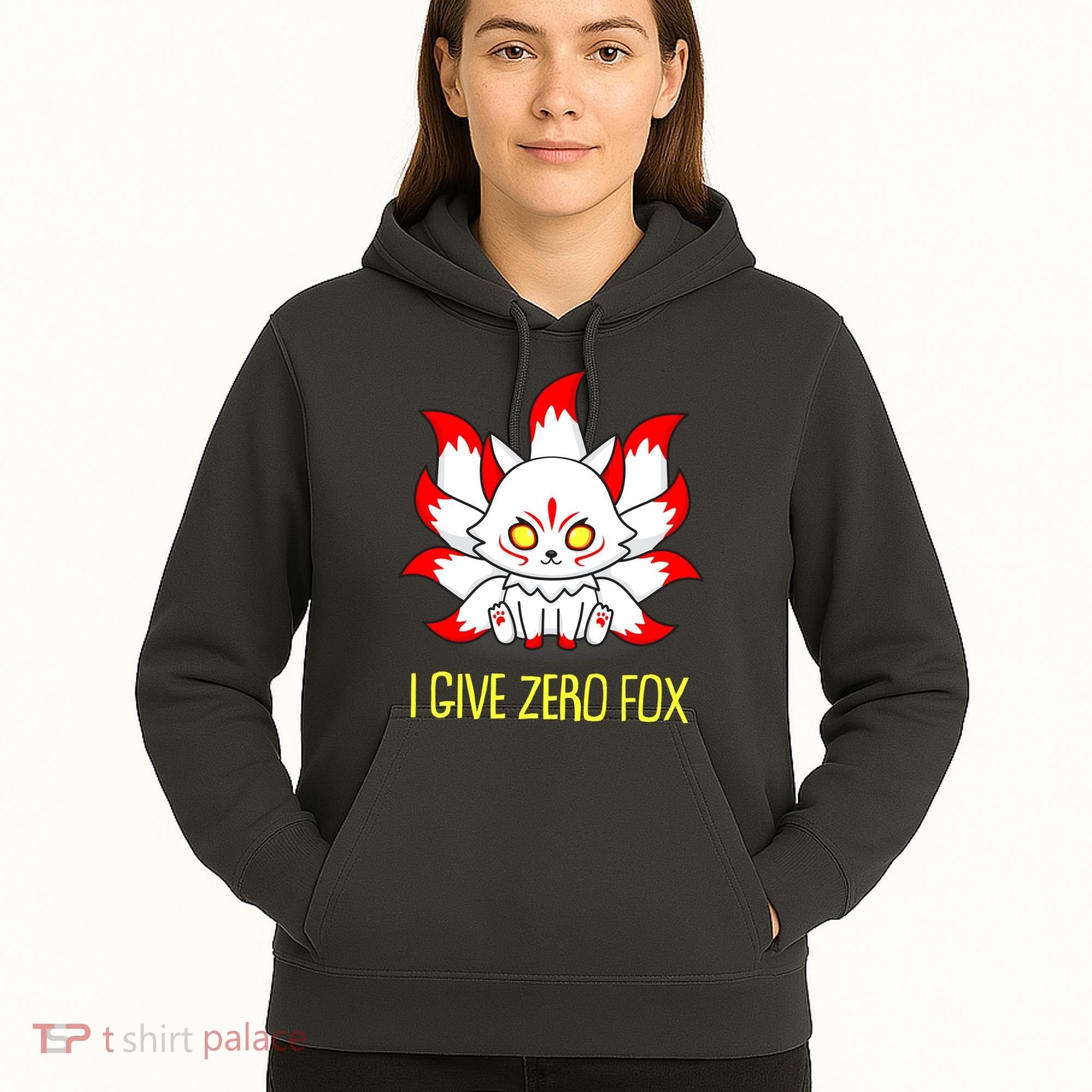 Funny I Give Zero Fox Japanese Nine Tail Fox Hoodie