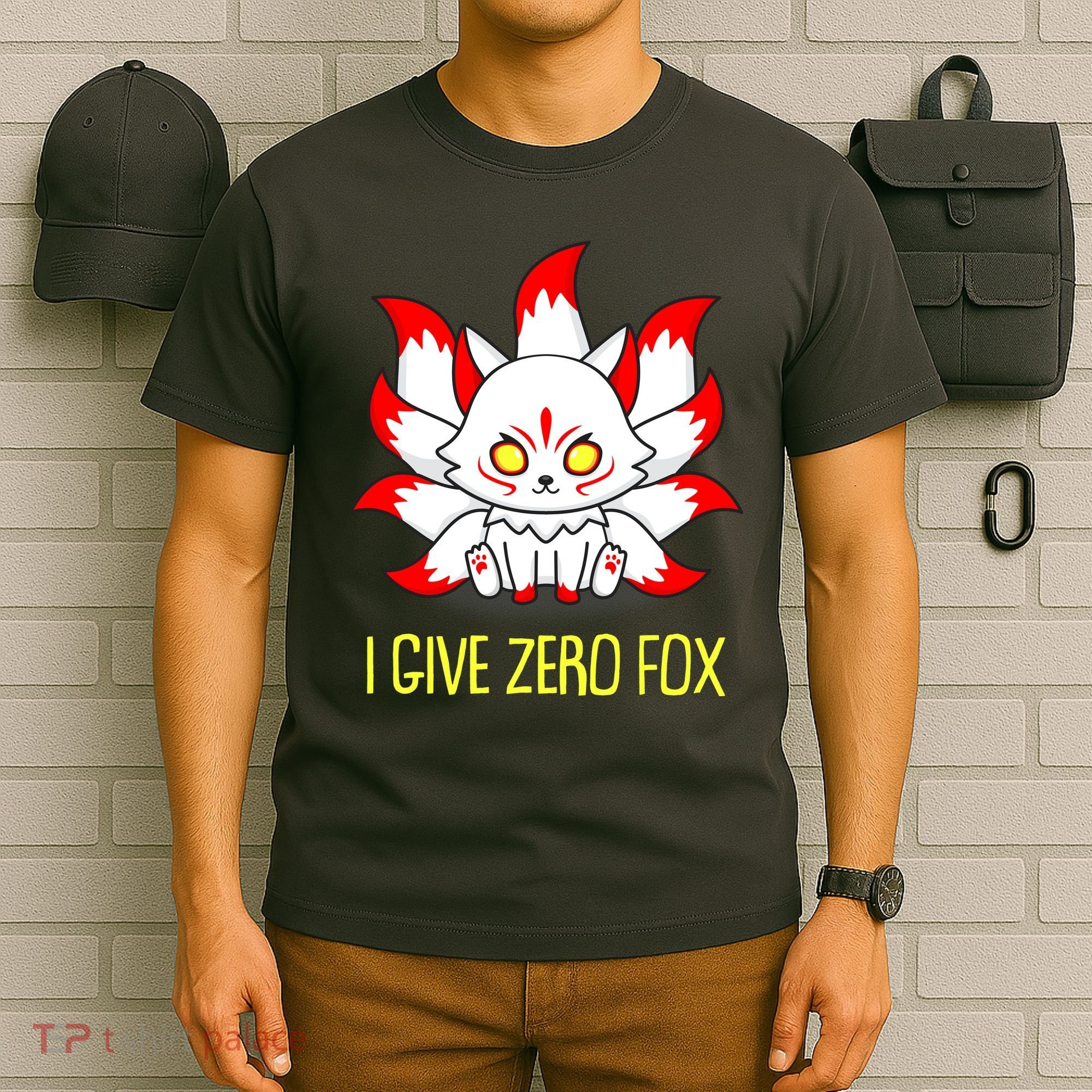 Funny I Give Zero Fox Japanese Nine Tail Fox T-Shirt