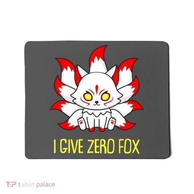 Funny I Give Zero Fox Japanese Nine Tail Fox Mousepad