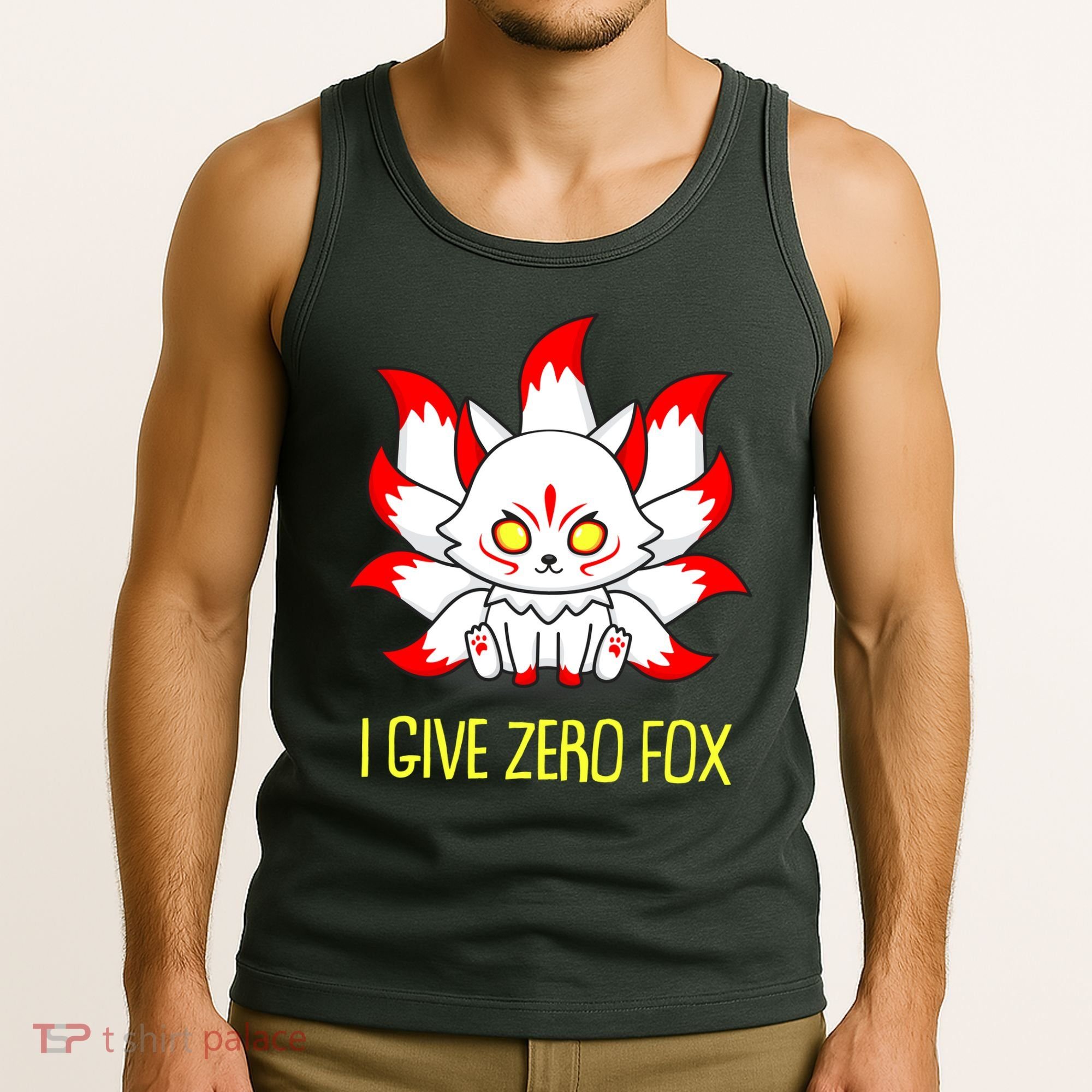 Funny I Give Zero Fox Japanese Nine Tail Fox Tank Top