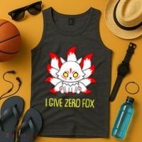 Funny I Give Zero Fox Japanese Nine Tail Fox Tank Top thumb 4