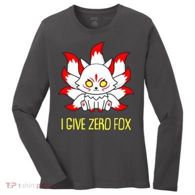 Funny I Give Zero Fox Japanese Nine Tail Fox Women's Long Sleeve Shirt