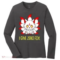 Funny I Give Zero Fox Japanese Nine Tail Fox Women's Long Sleeve Shirt thumb 0