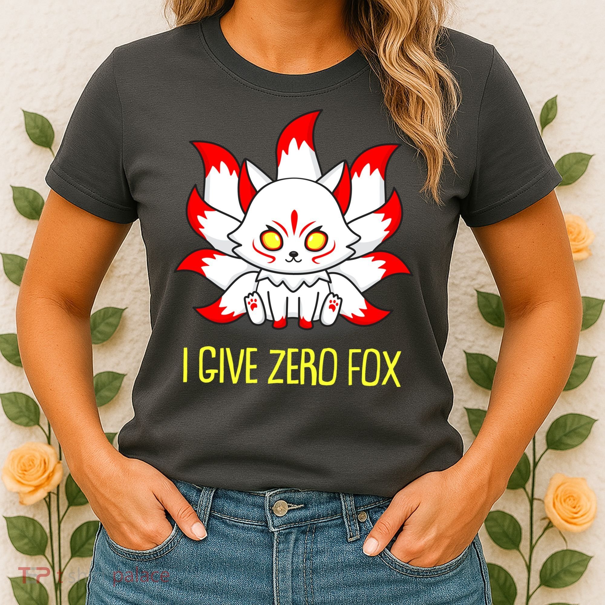 Funny I Give Zero Fox Japanese Nine Tail Fox Women's T-Shirt