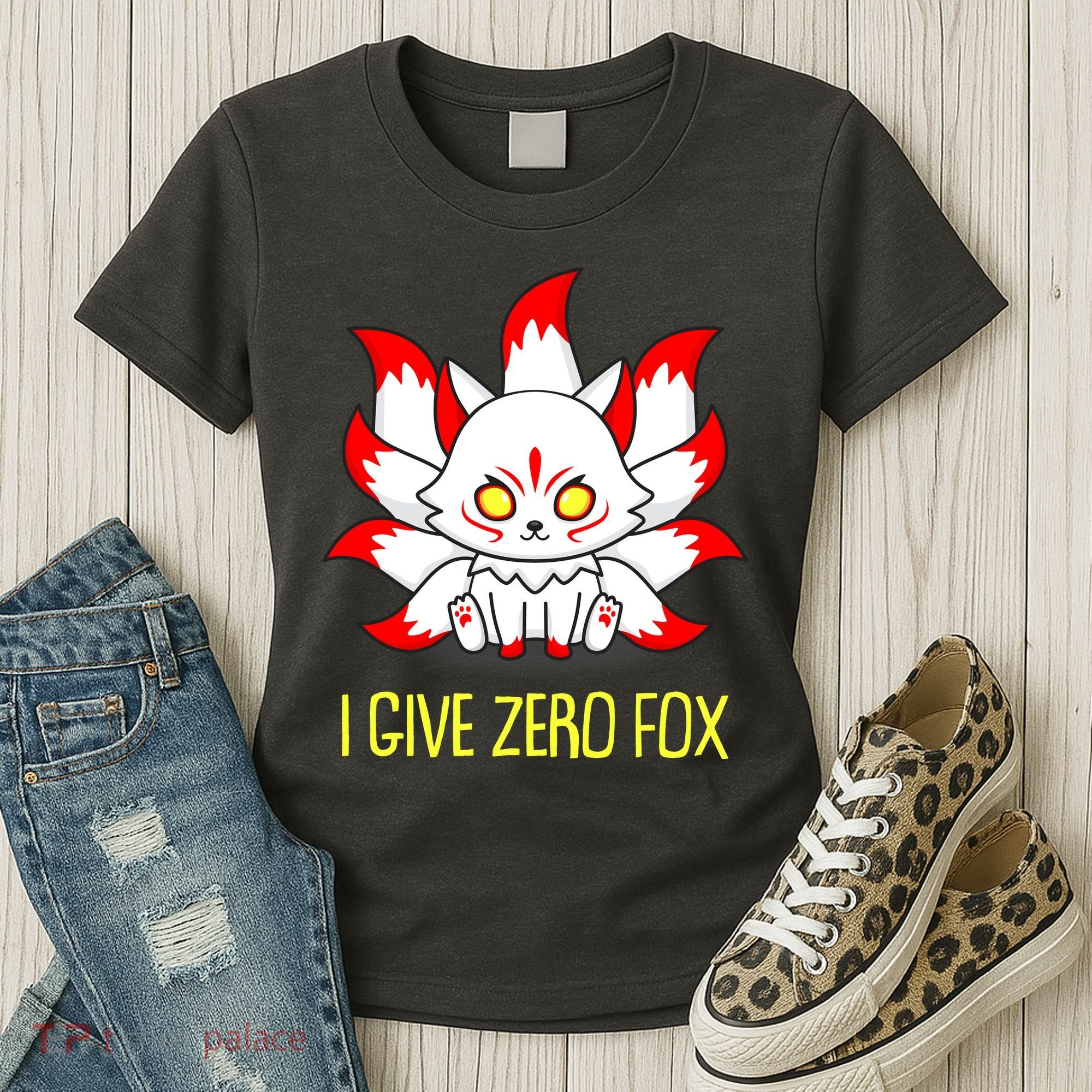 Funny I Give Zero Fox Japanese Nine Tail Fox Women's T-Shirt