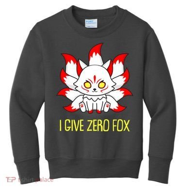 Funny I Give Zero Fox Japanese Nine Tail Fox Kids Sweatshirt