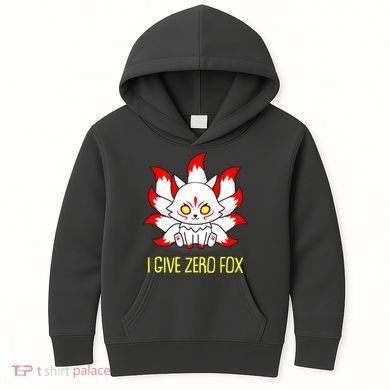 Funny I Give Zero Fox Japanese Nine Tail Fox Kids Hoodie