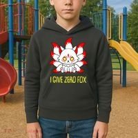 Funny I Give Zero Fox Japanese Nine Tail Fox Kids Hoodie thumb 2