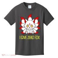 Funny I Give Zero Fox Japanese Nine Tail Fox Kids T-Shirt thumb 0
