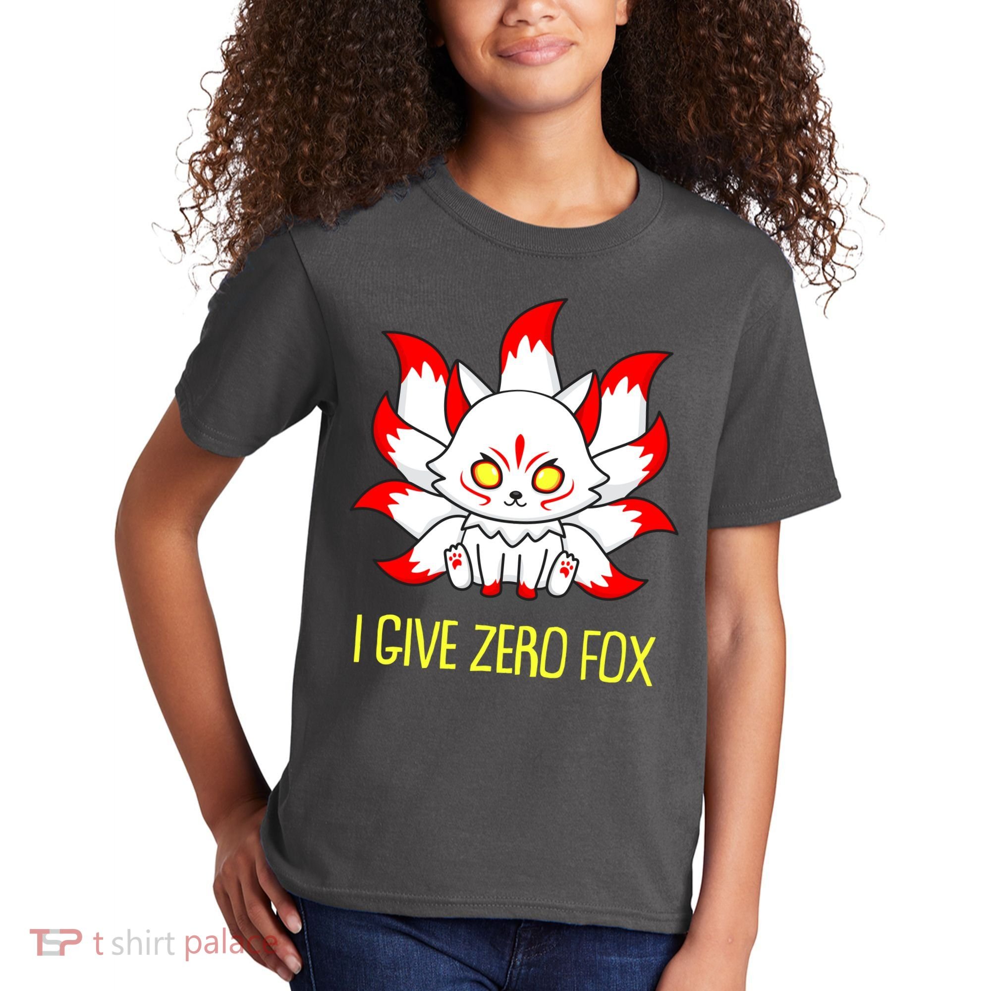 Funny I Give Zero Fox Japanese Nine Tail Fox Kids T-Shirt
