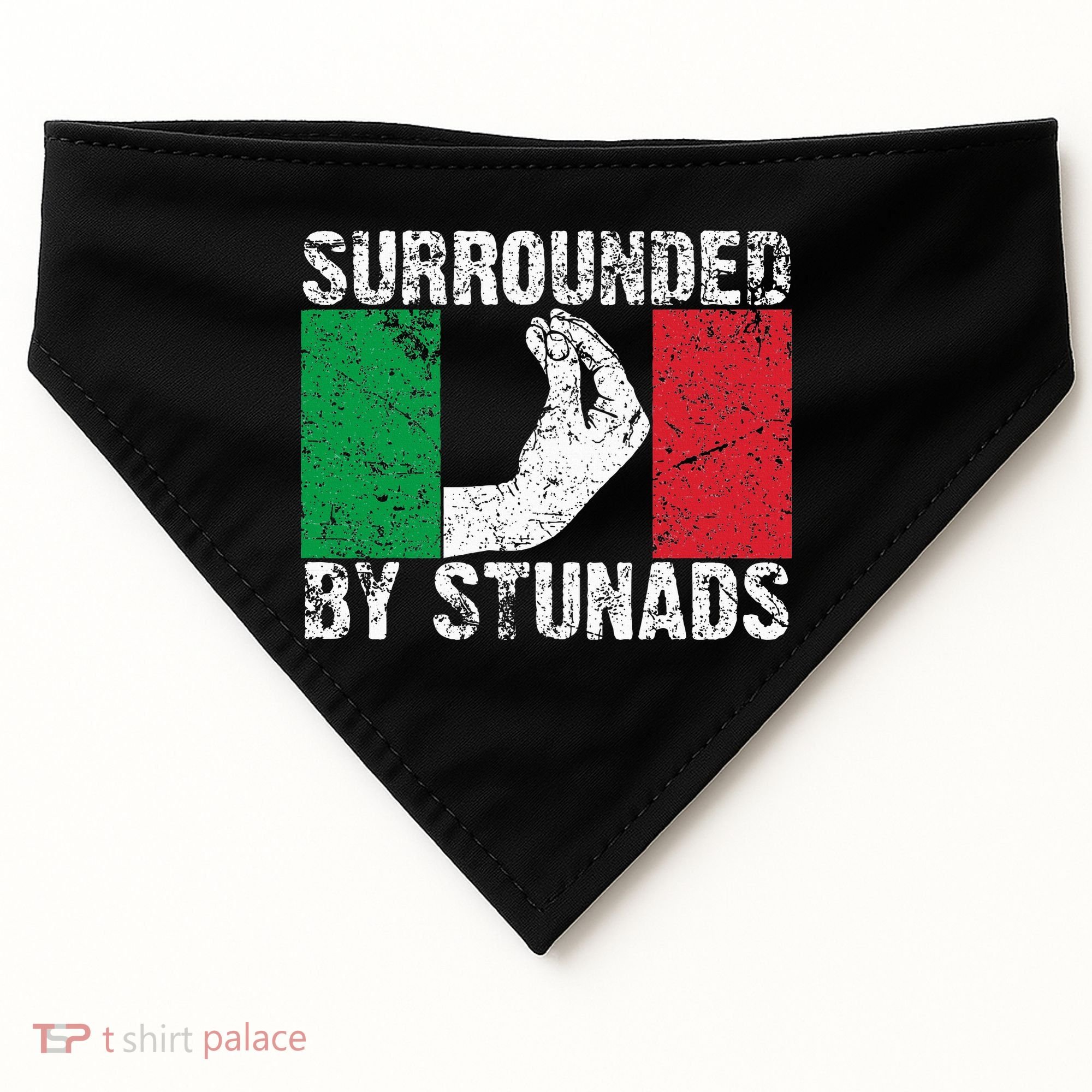 Funny Italian Gift For Cool Surrounded By Stunads USA-Made Doggie Bandana