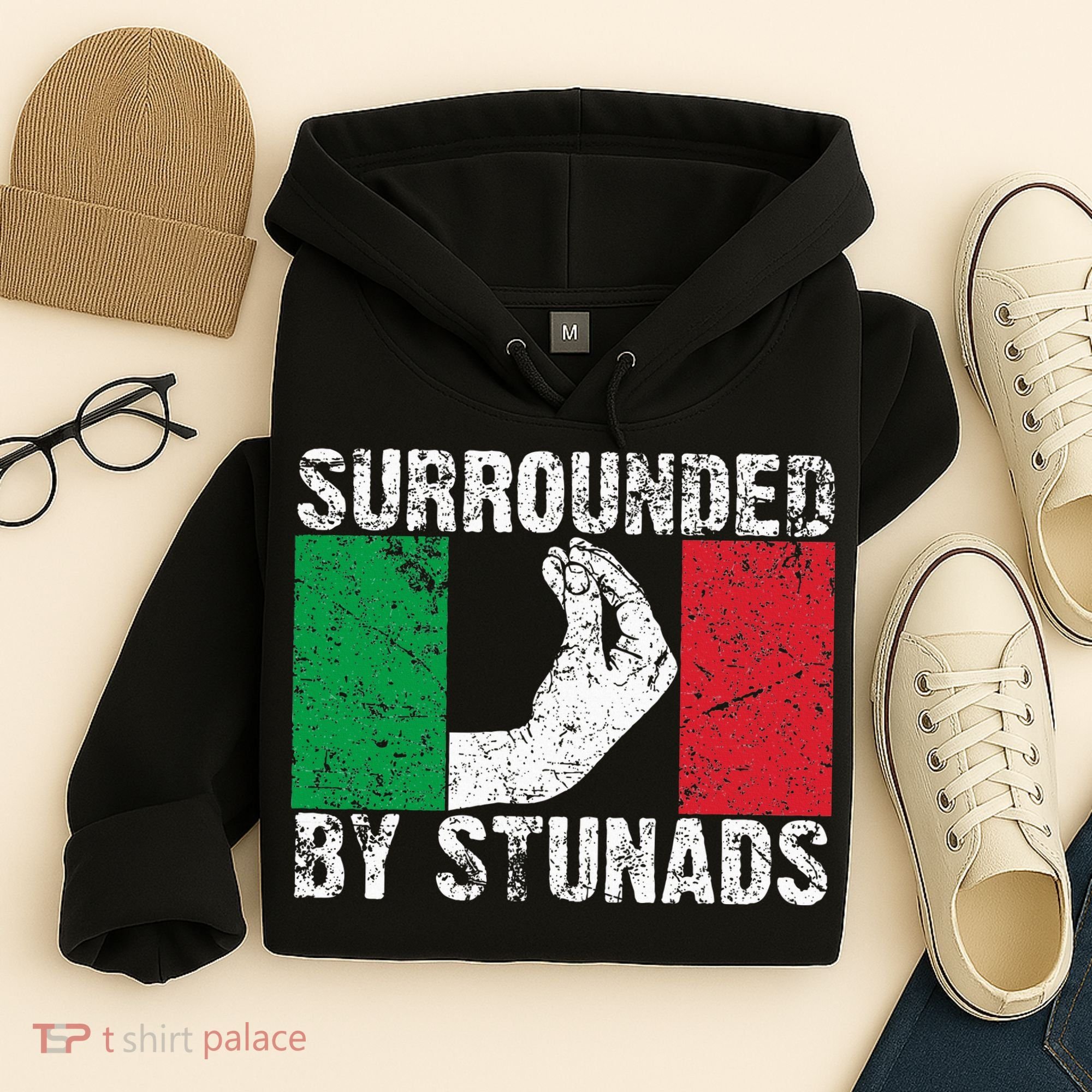 Funny Italian Gift For Cool Surrounded By Stunads Hoodie