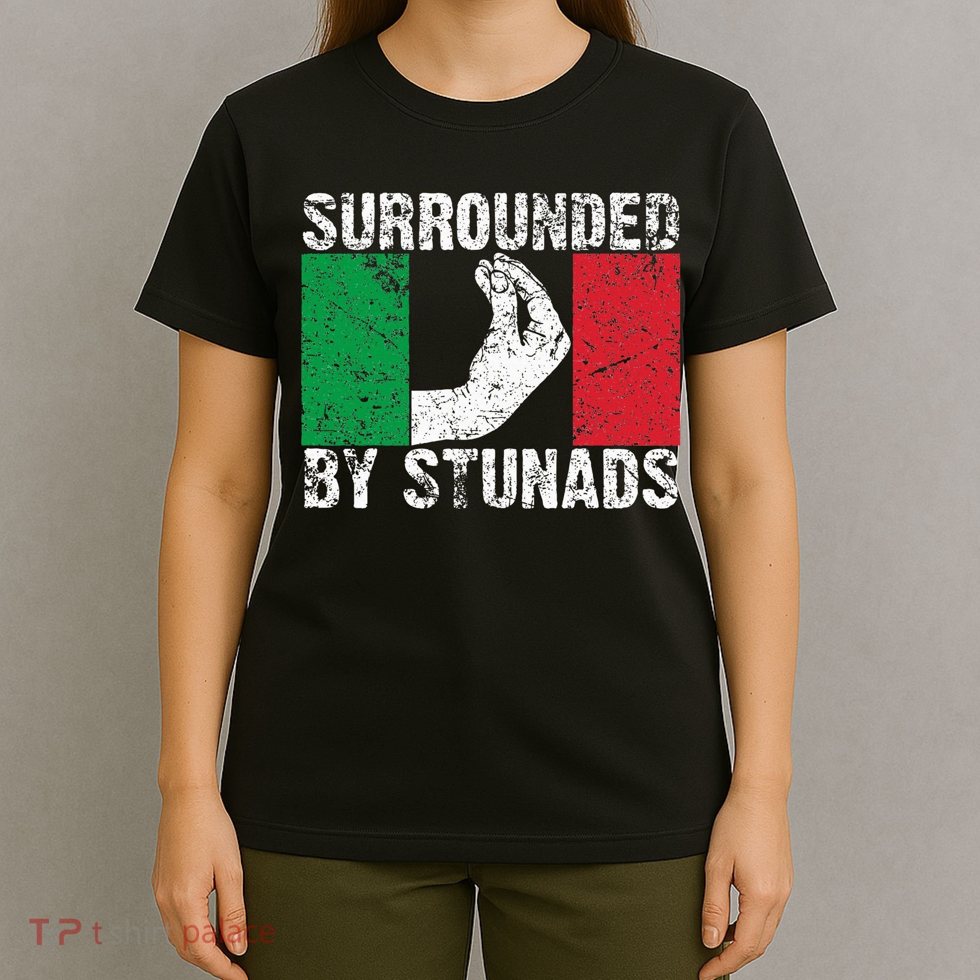 Funny Italian Gift For Cool Surrounded By Stunads T-Shirt