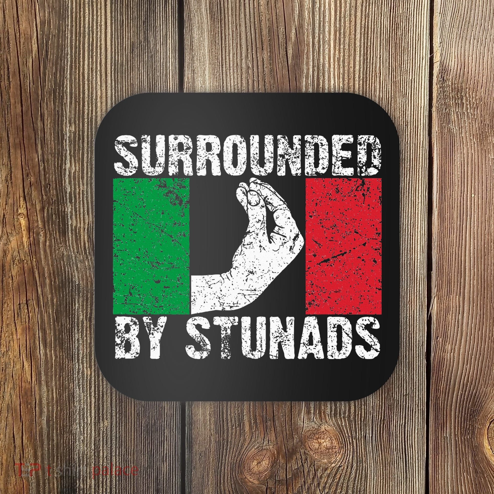 Funny Italian Gift For Cool Surrounded By Stunads Coaster