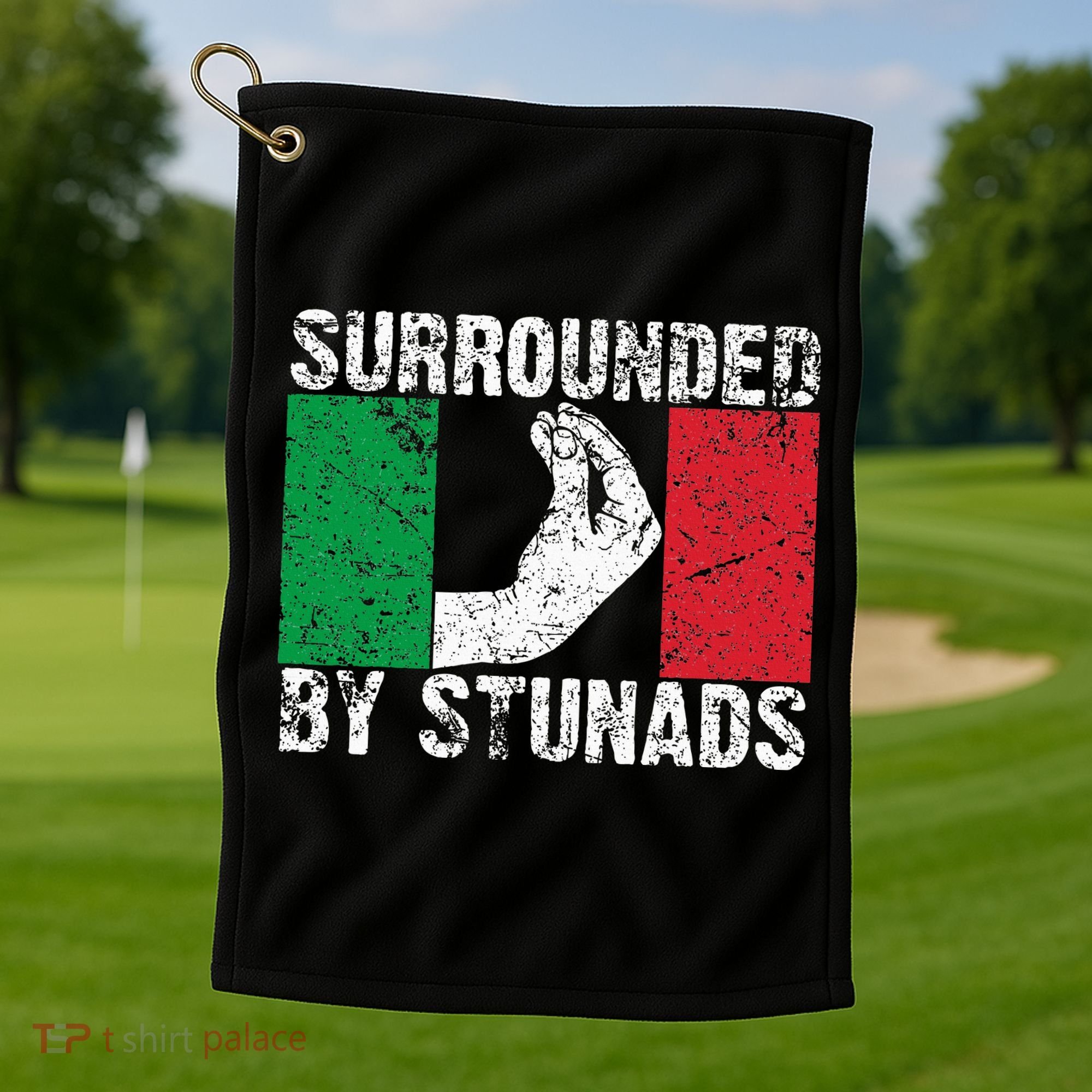 Funny Italian Gift For Cool Surrounded By Stunads Golf Towel
