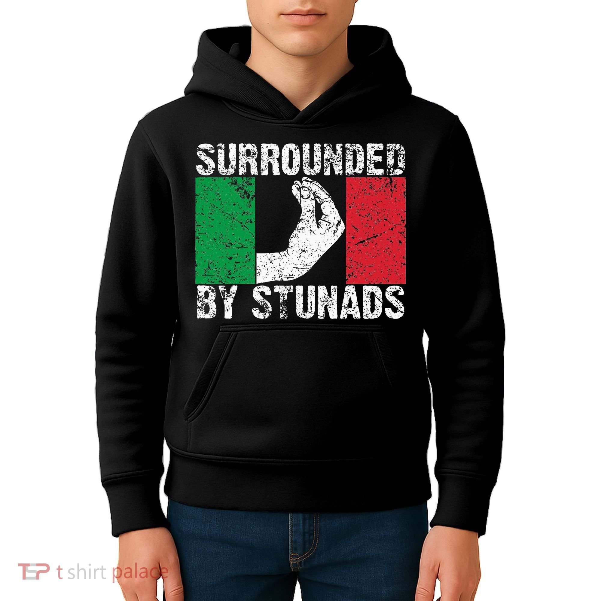 Funny Italian Gift For Cool Surrounded By Stunads Kids Hoodie