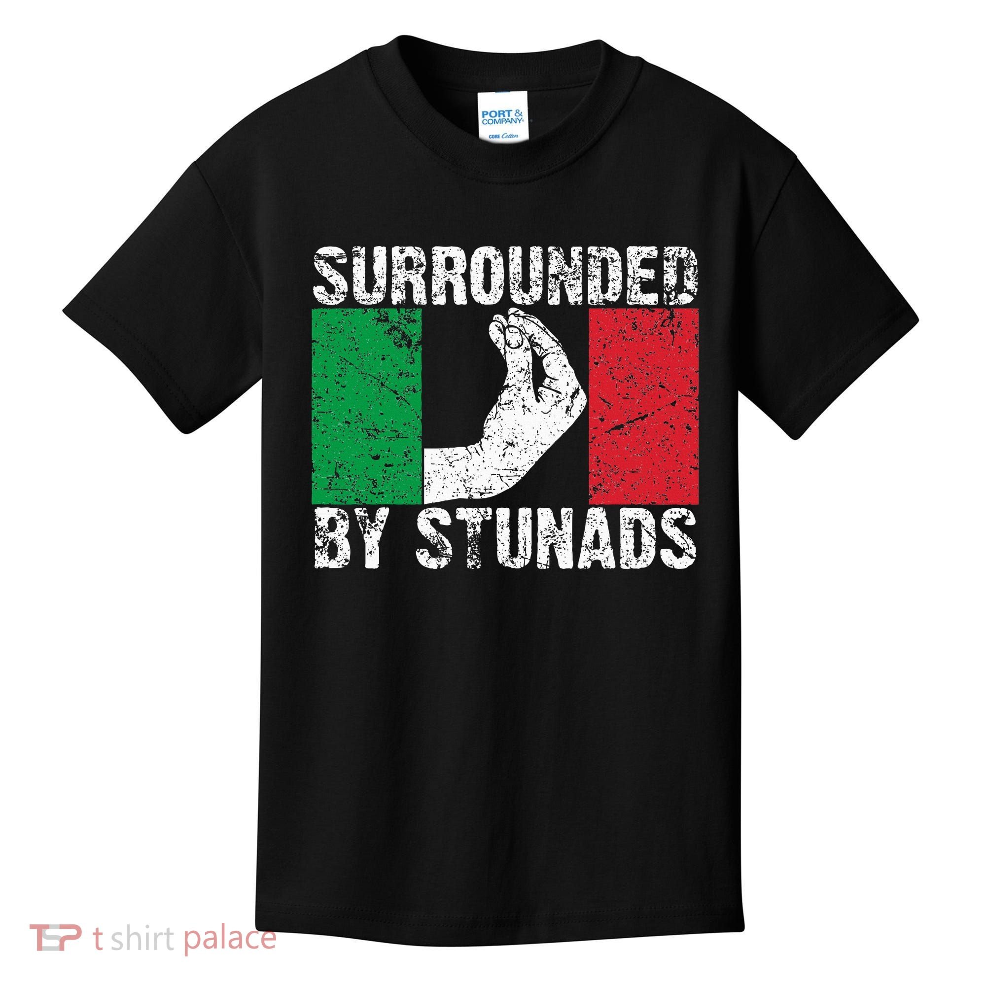 Funny Italian Gift For Cool Surrounded By Stunads Kids T-Shirt