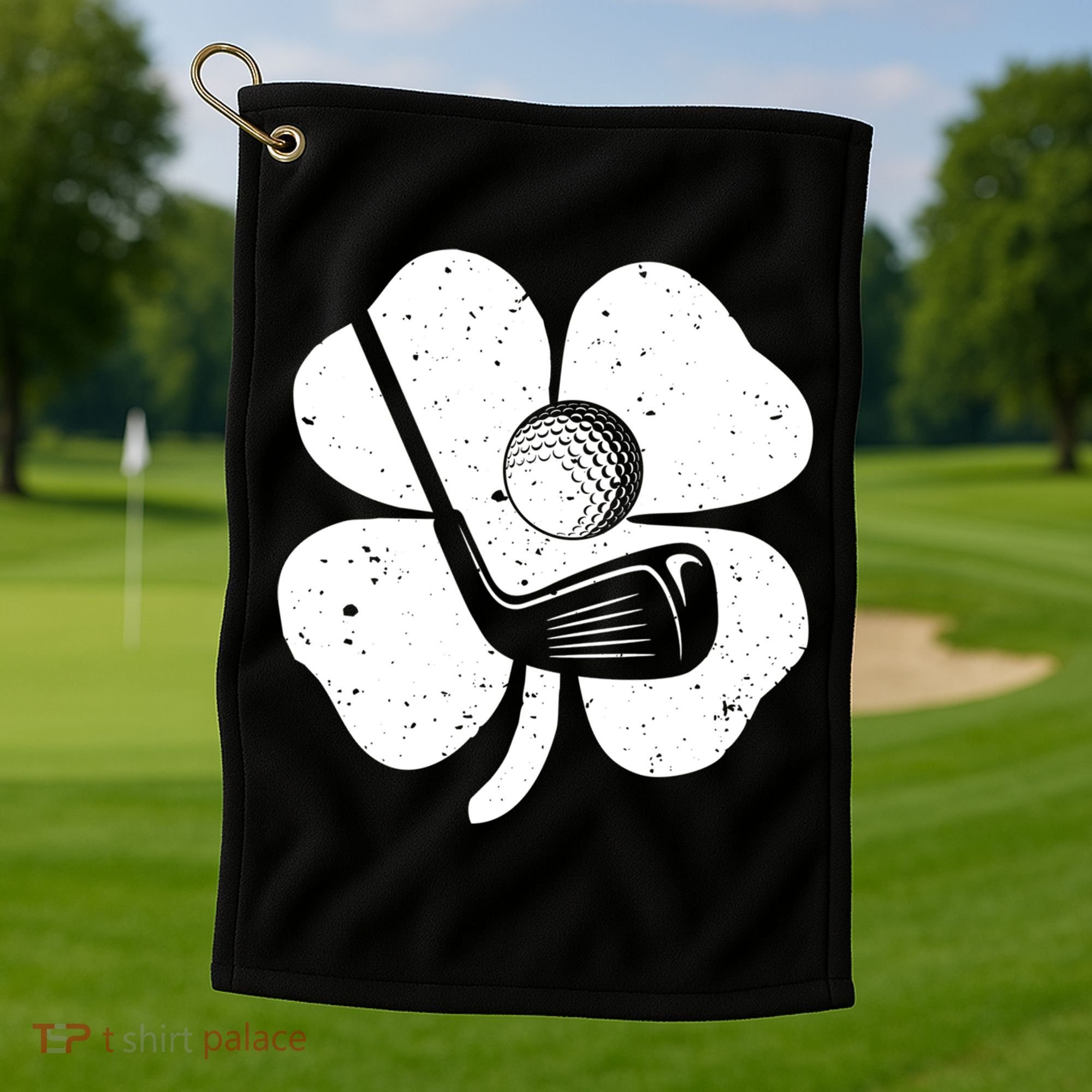 Fun Irish Golf Shamrocks Costume St Patrick's Day Gift Golf Towel