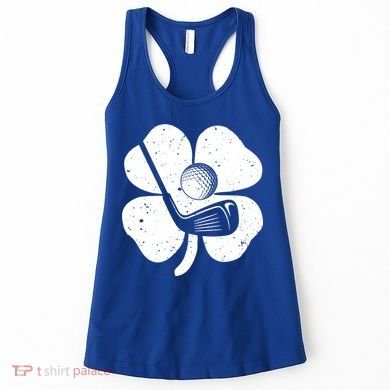 Fun Irish Golf Shamrocks Costume St Patrick's Day Gift Women's Tank Top